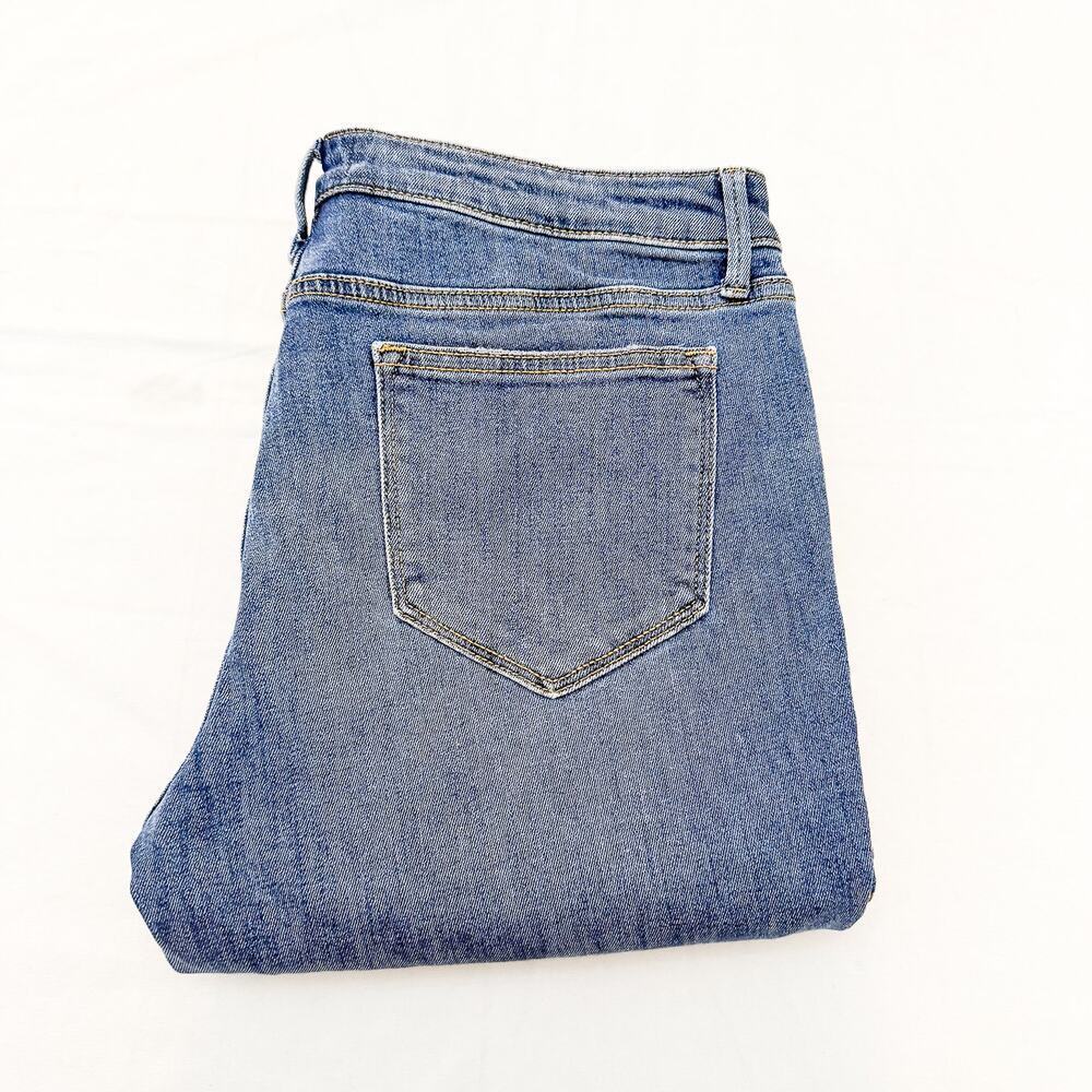 Driftwood Kelly Embroidered Zip Fly Raw Hem Straight Leg Denim Jeans Size 30